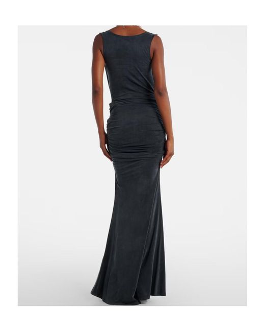 Vivienne Westwood Black Liz Draped Jersey Maxi Dress