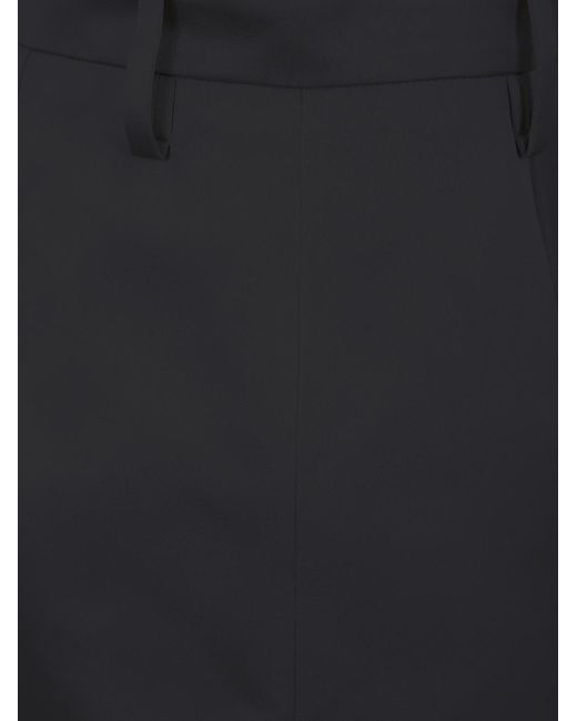 N°21 Black Midi Zip-Front Pencil Skirt