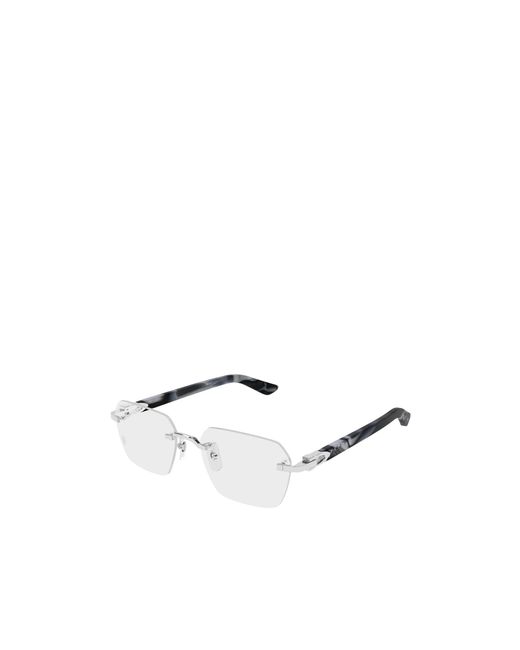 Cartier White Geometric Frame Glasses for men