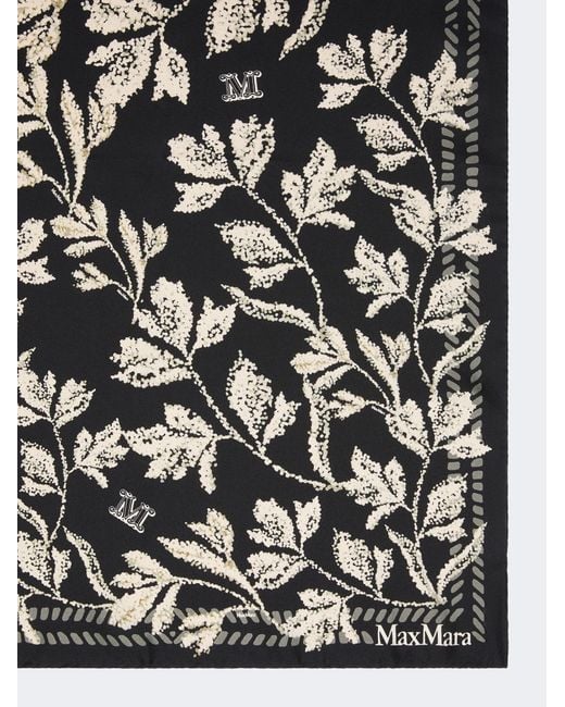 Max Mara Gray Carre Pattern-Printed Scarf