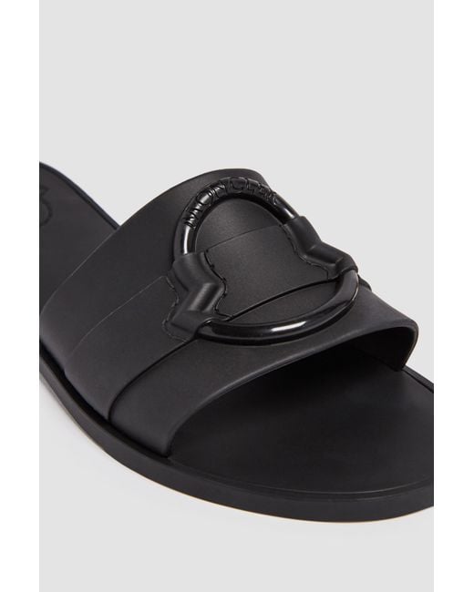 Moncler Black Mon Logo Detailed Slides