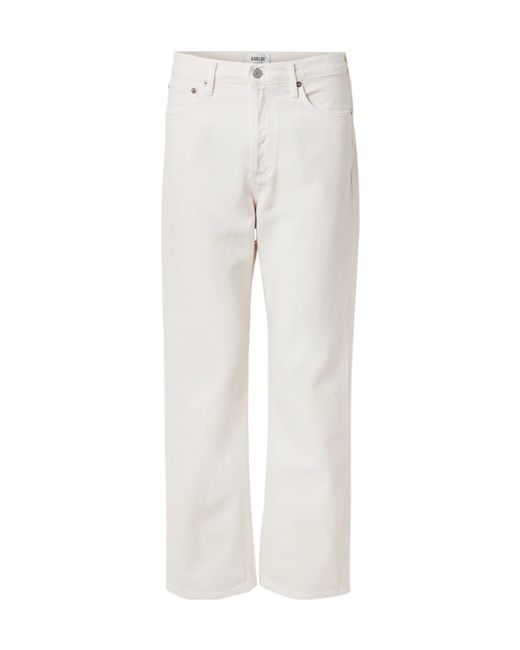 Agolde White Mid-Rise Straight-Leg Denim Trousers