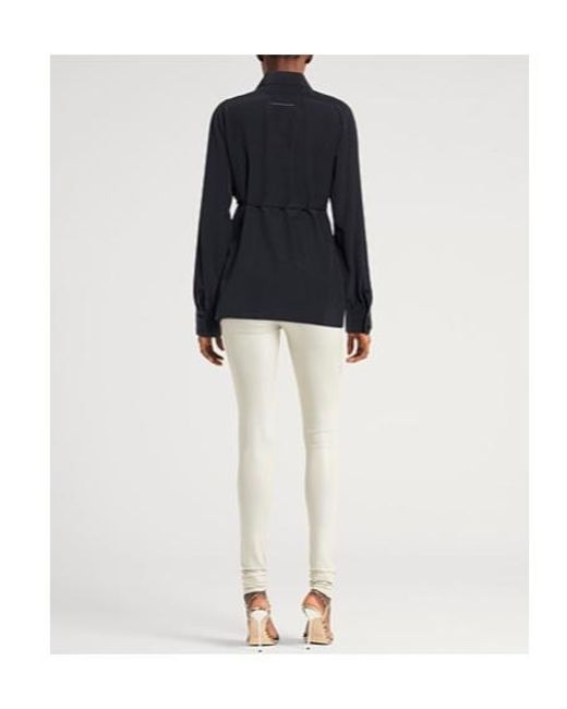 MM6 by Maison Margiela Black Solid-Color Long-Sleeved Shirt