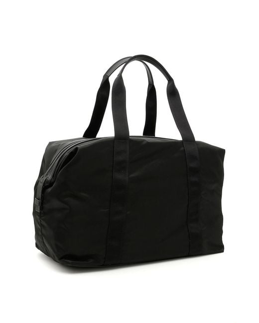 Prada Black Logo Triangle Zipped Travel Bag for men