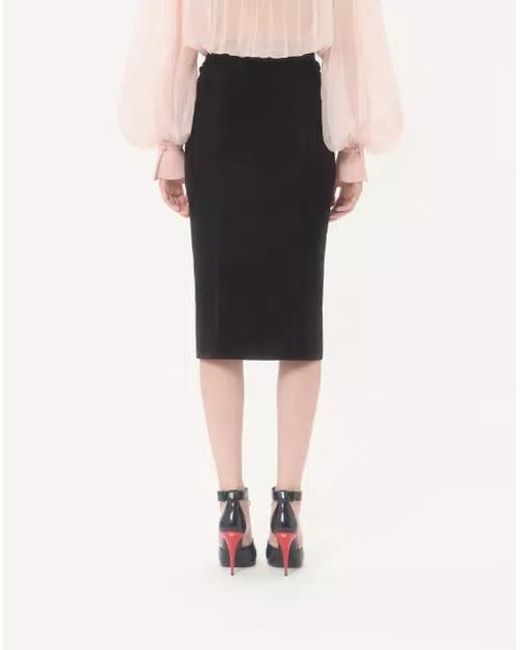 Valentino Black Button Detailed Gathered Skirt