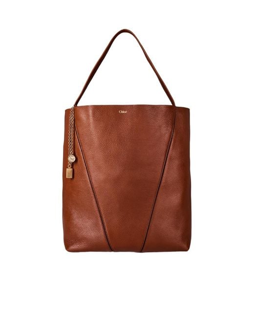 Chloé Brown Spin Medium Tote Bag