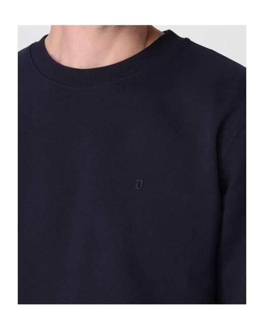 Dondup Blue Crewneck Cotton Sweater for men