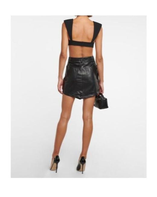 Alexandre Vauthier Gray Leather Miniskirt