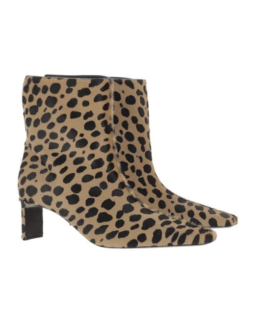 Khaite Brown 55Mm Leopard-Print Ankle Boots