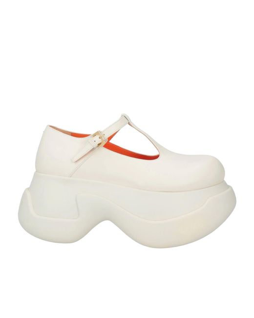 Marni White Solid Color Loafers