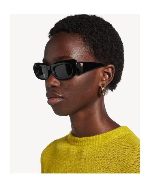 Balenciaga White Eyewear Diva Rectangle Frame Sunglasses