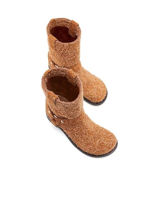 Loewe Brown Campo Biker Ankle Boots
