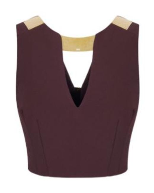 Elisabetta Franchi Purple V-Neck Top