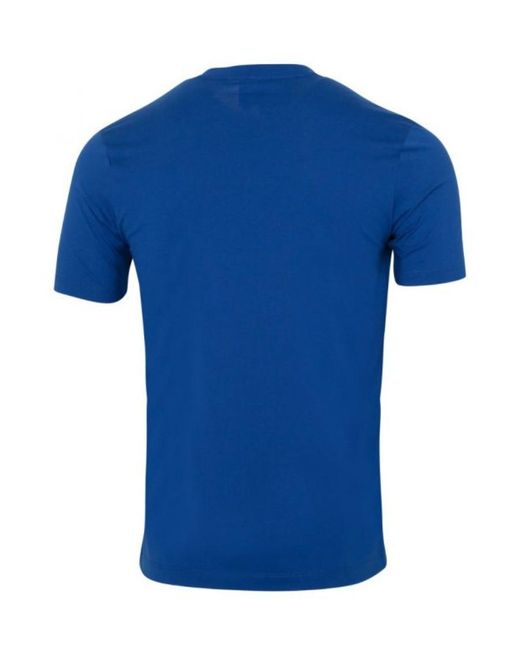 Paul & Shark Blue Round Collar Embossed T-Shirt for men