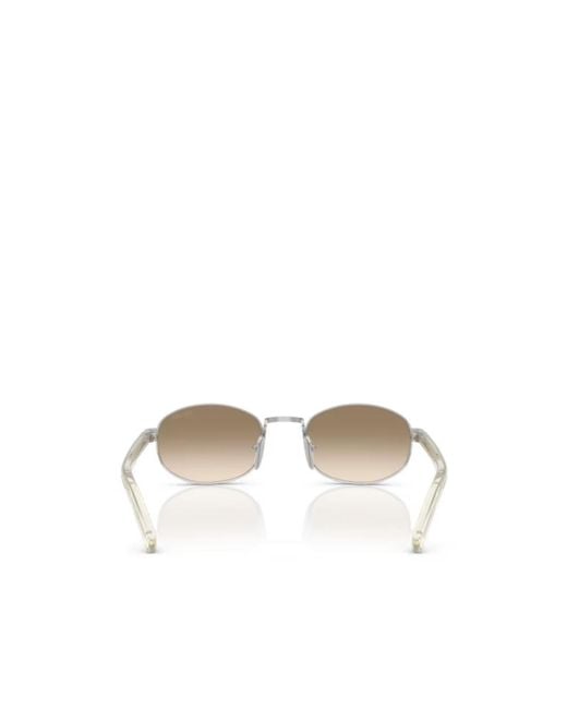 Prada White Eyewear Oval Frame Sunglasses