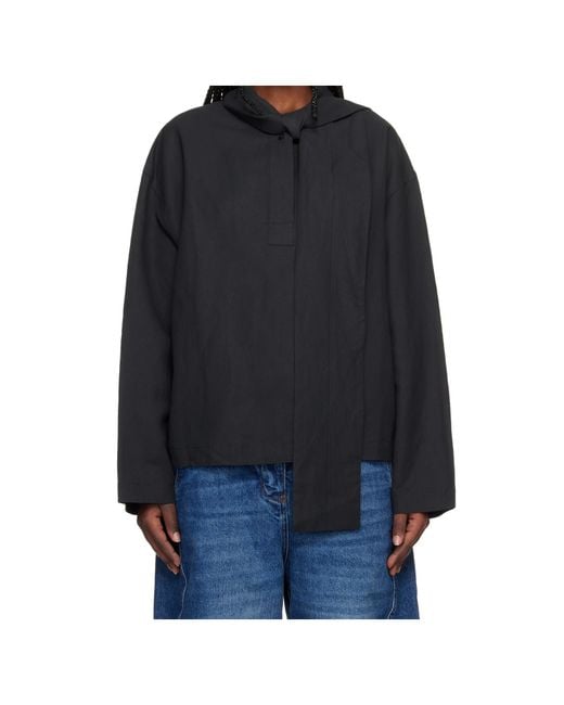 Studio Nicholson Blue Colts Tie Neck Top