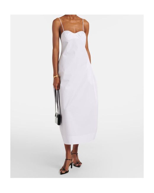 Rohe White Cotton Back Slit Dress