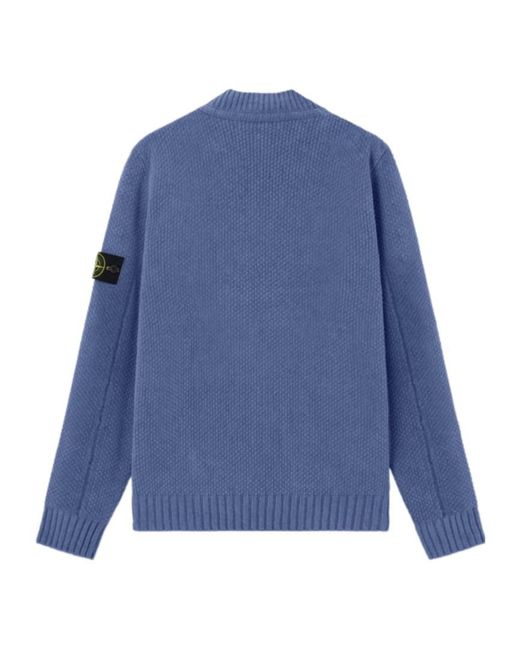 Stone Island Blue Crew-Neck Sweater for men