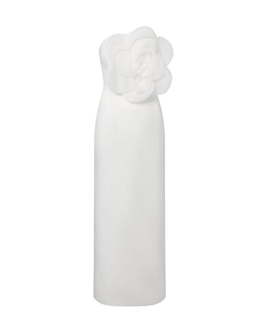 Leo White Floral-Appliqué Maxi Dress