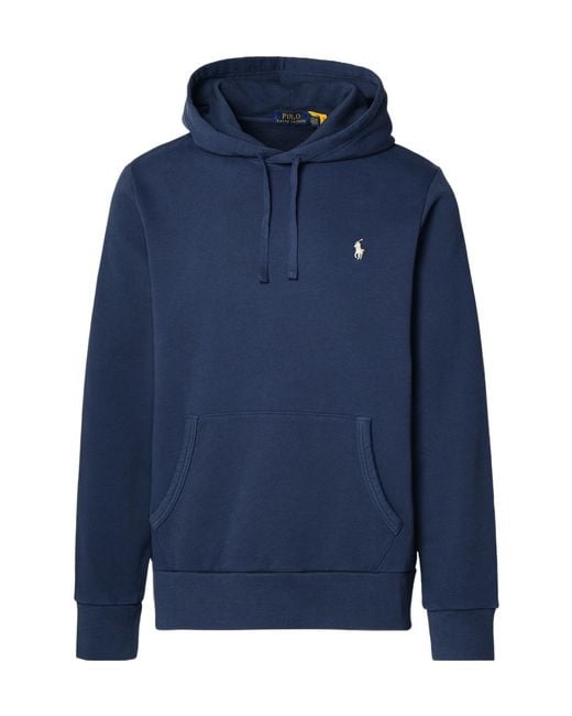 Polo Ralph Lauren Blue Loopback Fleece Hoodie for men