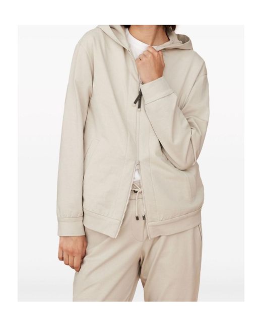 Brunello Cucinelli White Monili Bead-Embellished Zip-Up Hoodie