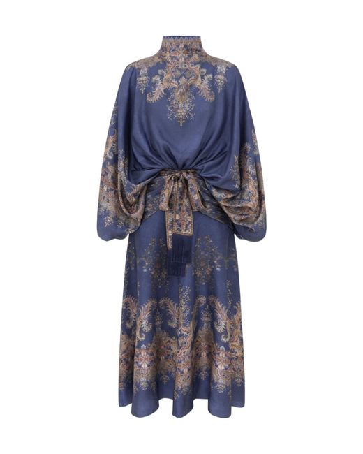 Zimmermann Blue Valiant Batwing Gown
