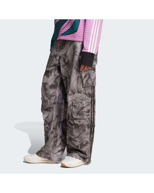 Adidas Gray Camouflage-Print Cargo Trousers
