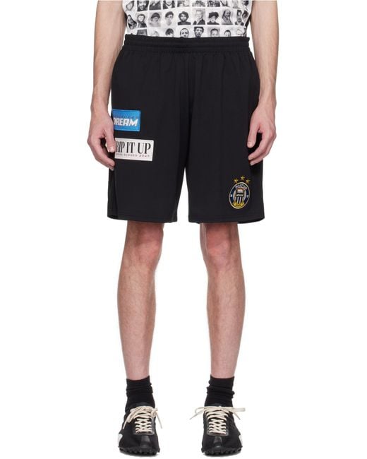 Martine Rose Black Elastic Waist Shorts for men