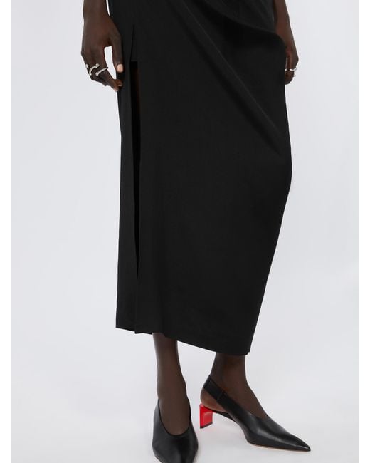 Sportmax Black Asymmetric Skirt With Draping