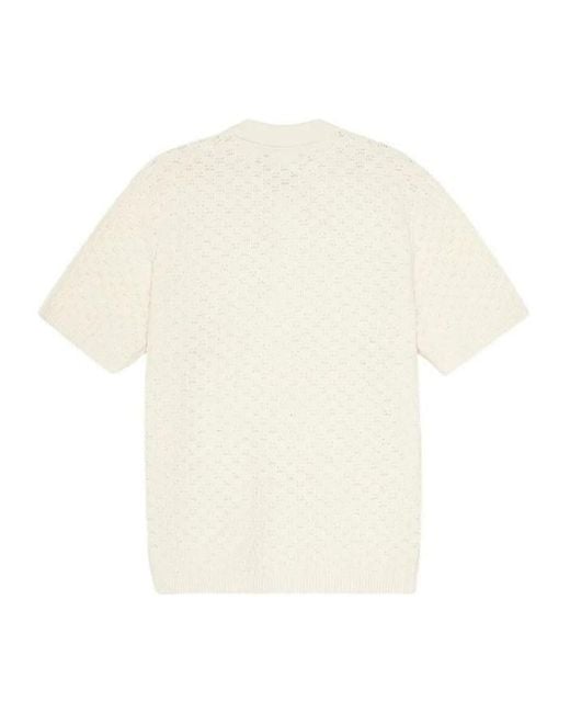 Les Deux White Gespertus Short Sleeves Knitted Shirt for men