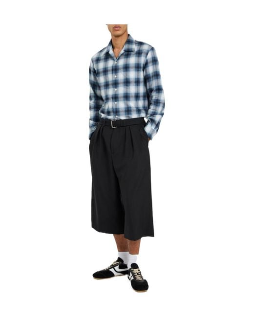 J.W. Anderson Blue Checked Cotton Shirt for men