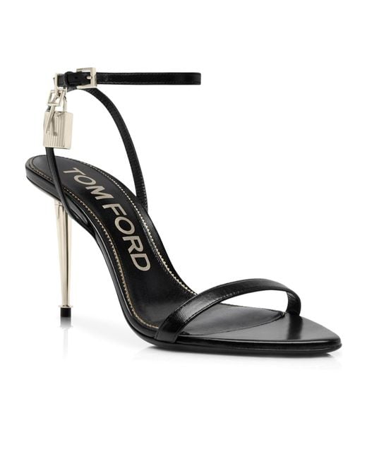 Tom Ford Metallic Padlock Pointy Sandals