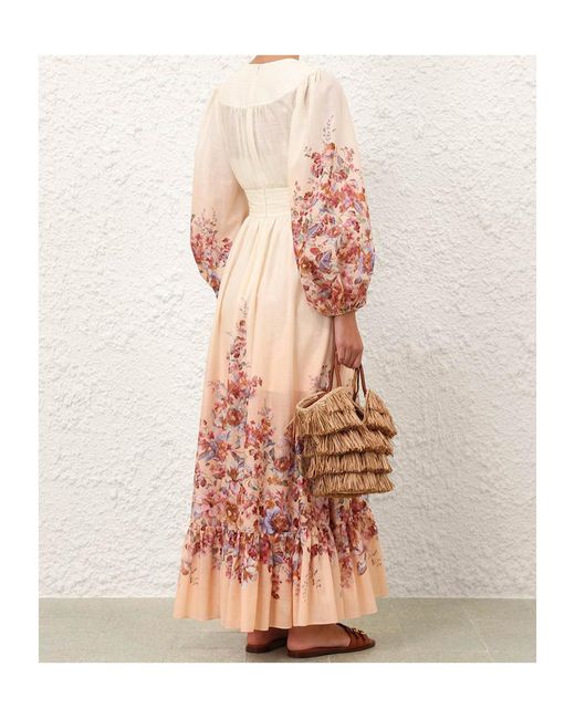 Zimmermann Pink Awaken Plunge Maxi Dress