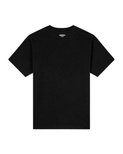 KENZO Black Pop-Embroidered T-Shirt for men