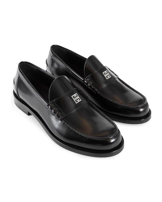 Givenchy Black Mr G Logo Plaque Loafers for men