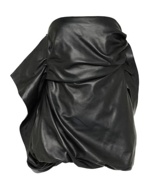 The Attico Gray Strapless Leather Minidress