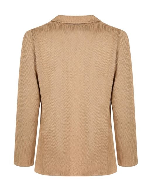 Lardini Natural Herringbone Knit Two-Button Jacket for men