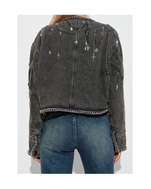 R13 Gray Long Sleeve Denim Jacket