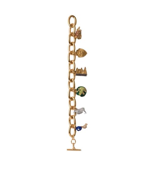 Burberry Metallic Bracelet Charm Detailed Embellished Chained Bracelet
