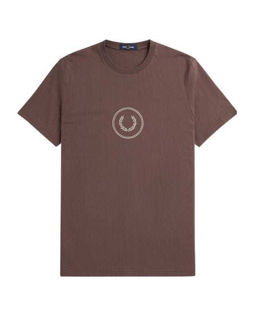 Fred Perry Brown Logo T-Shirt for men