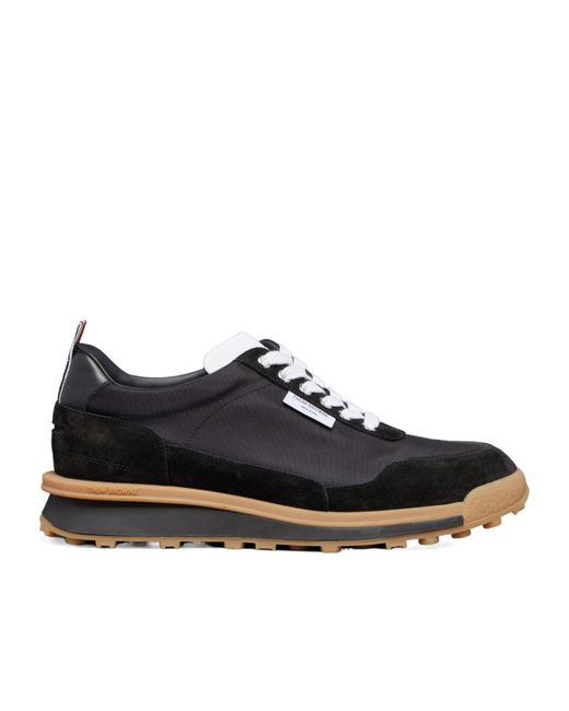 Thom Browne Black Alumni Panelled Sneakers for men
