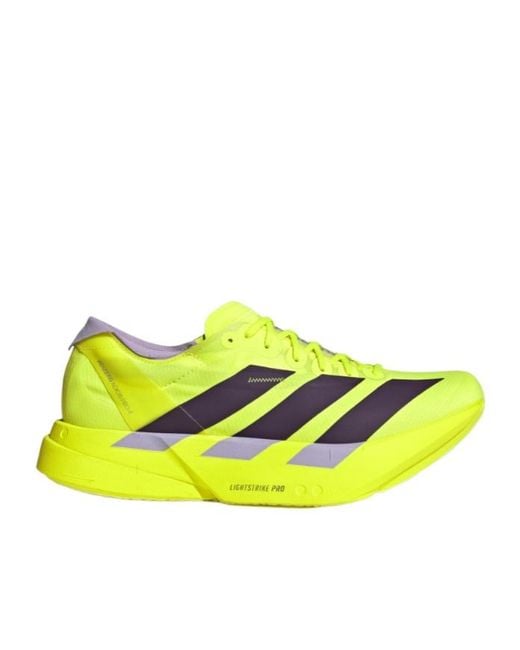 Adidas Yellow Adizero Adios Pro 4 Sneakers for men