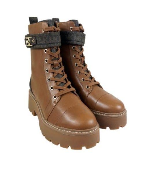 Michael Kors Brown Lace-Up Ankle Boots