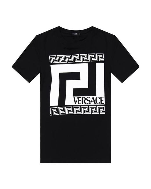Versace Black Greca-Print T-Shirt