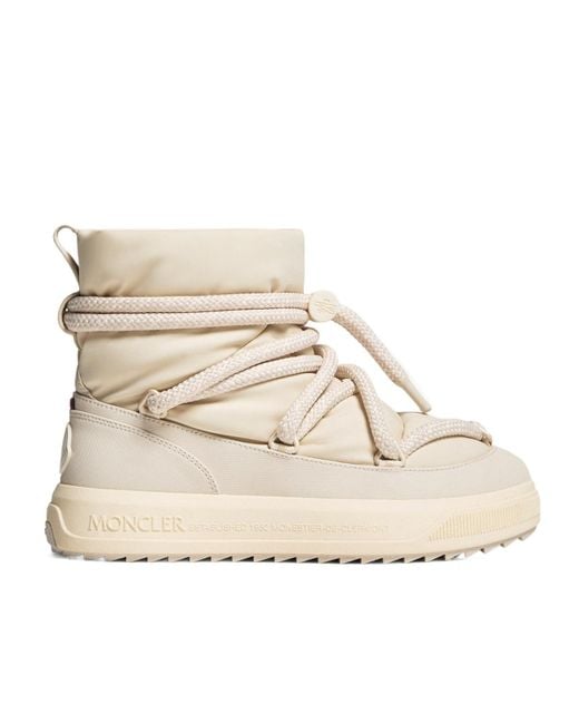 Moncler Natural Logo Patch Padded Lace-Up Boots