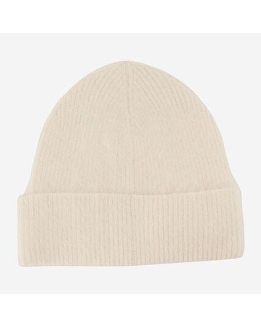 Isabel Marant Natural Logo Patch Ribbed-Knit Beanie