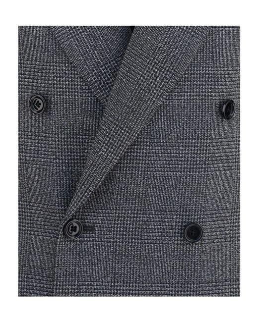 Lardini Gray Double-Breasted Coat for men