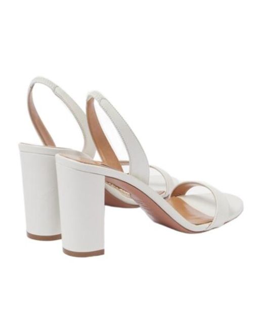 Aquazzura White Leather High-Heel Sandals