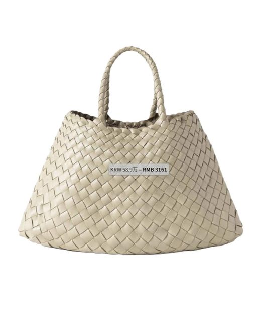 Dragon Diffusion Natural Santa Croce Small Tote Bag