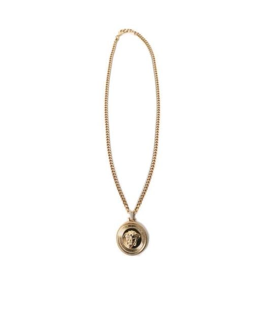 Versace White Medusa Pendant Chain Necklace for men